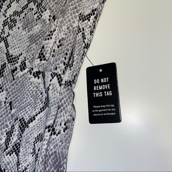 Express Gray Snake Ruffle Tank Dress - Picture 3 of 5